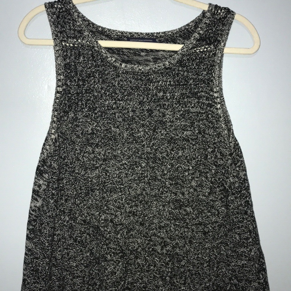 Black and white boho Crochet tank top / vest